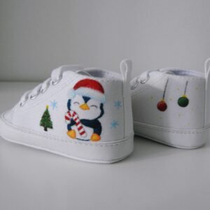 Scarpine da culla dipinte a mano- il mio primo Natale